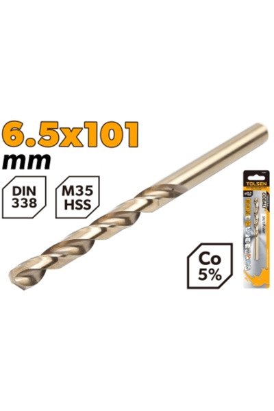 TOLSEN لقمة حفر HSS M35 مقاس 6.5 مم (0.26 بوصة) عبوة واحدة