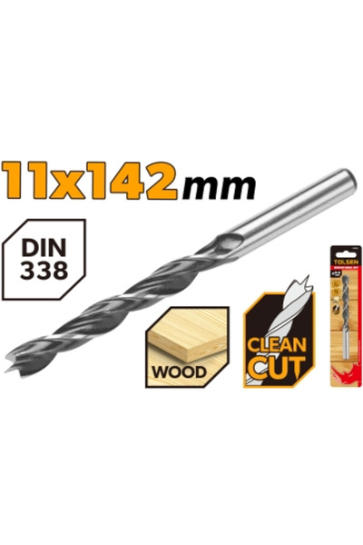 TOLSEN Wood Drill Bit CS Black Polished 11X142mm (0.43"x5.59")