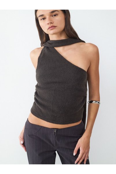 BALMAIN Top tricotat, top tricotat asimetric