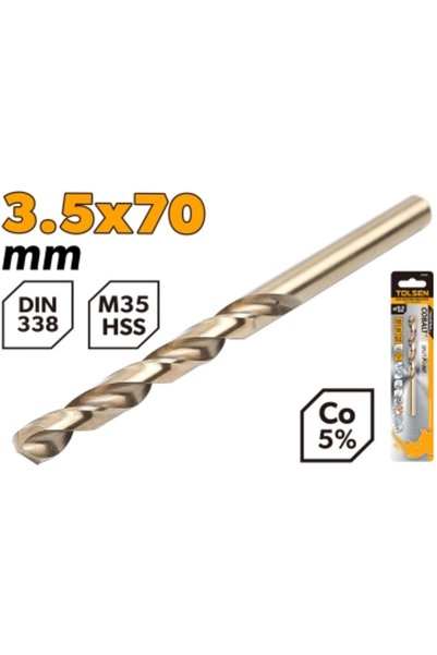 TOLSEN Drill Bit HSS M35 3.5MM (0.14") 1Pack
