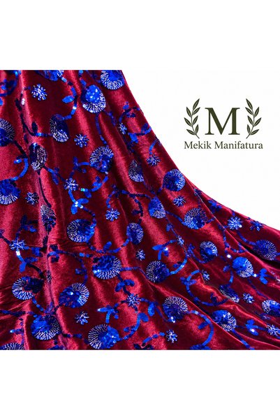 MEKİK MANİFATURA قماش مخمل مطرز بالترتر (القطيفة)