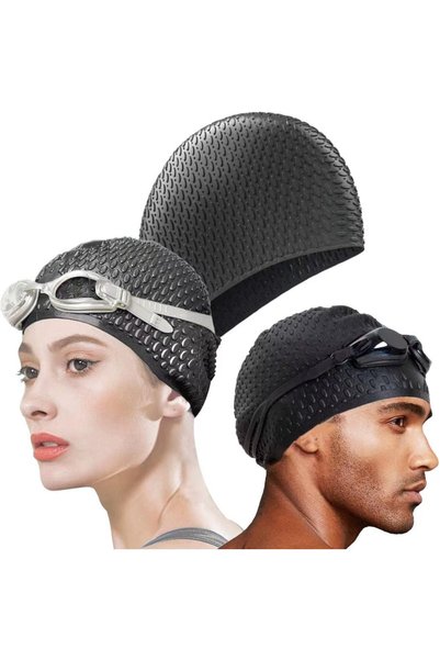 Generic Silicone Swim Cap, Premium Waterproof Swimming Cap for Women and Men,...