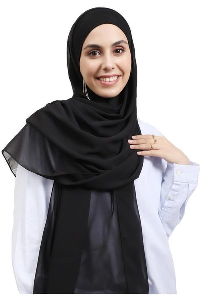 Generic طقم حجاب شيفون فوري 3 في 1: وشاح حجاب مع مغناطيس مدمج وغطاء رأس داخلي...