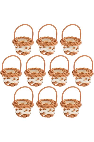 Generic Mini Woven Baskets, Set of 10 Small Decorative Baskets, Vintage Style...