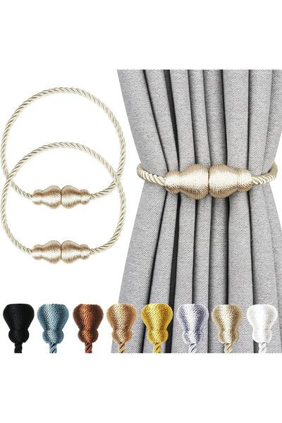Generic Magnetic Curtain Tiebacks 2-Pack, Heavy Duty Decorative Rope Holdback...