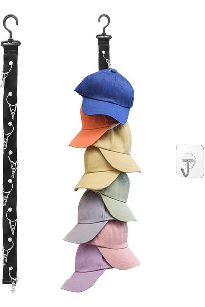 Generic Baseball Cap Rack, Hold up to 8 Caps, Fitted Caps Sun Hats Organizer,...