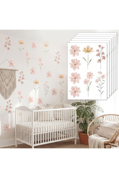 Generic 96 Pieces Boho Flower Stickers, 12 Sheets Daisy Wall Decals for High ...