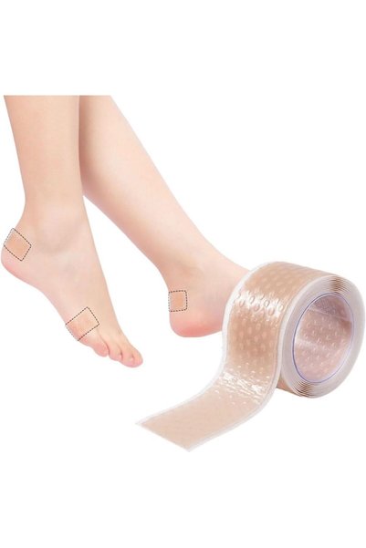 Generic لاصق للكعب، شريط جل سيليكون مقاوم للماء بطول متر واحد، وسادة لاصقة قا...