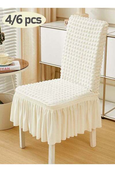 Arabest Stretchable Dining Room Chair Covers with Long Skirt,Soft Polyester S...