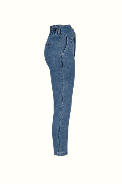 Sezgi Tekin Detail Blue Washed Carrot Pants