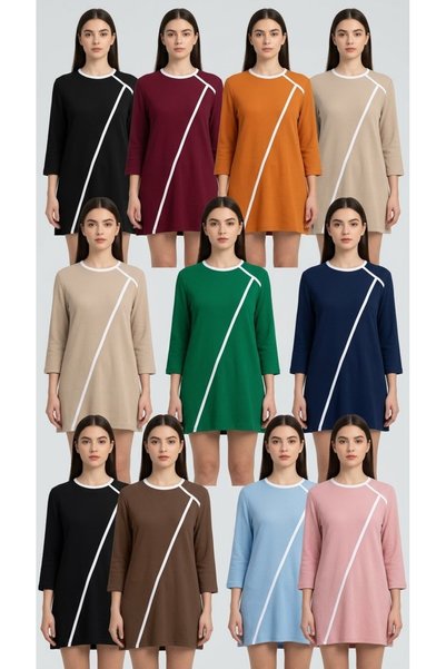 ZIFA Luxury Gold Series |   Luxury Diagonal Contrast Piping Crew Neck Ribbed ...