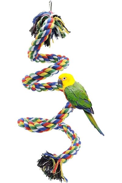 Generic Bird Perches, Parrot Colorful Climbing Rope Swing Toys Parrot Stand w...