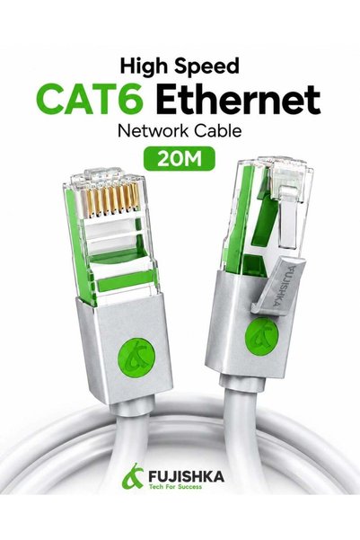 FUJISHKA كابل إيثرنت CAT6 بطول 20 متر - كابل شبكة جيجابت LAN RJ45 للراوتر وال...