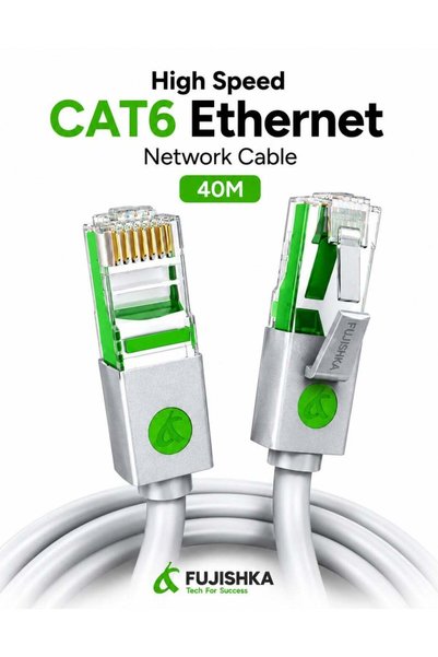 FUJISHKA كابل إيثرنت CAT6 بطول 40 متر - كابل شبكة جيجابت LAN RJ45 للراوتر وال...