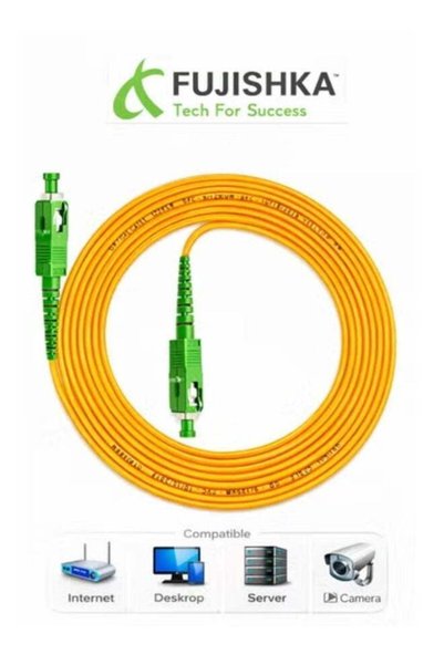 FUJISHKA Fiber Optic Cable SC/APC to SC/APC Single-Mode Simplex Patch Cord – ...