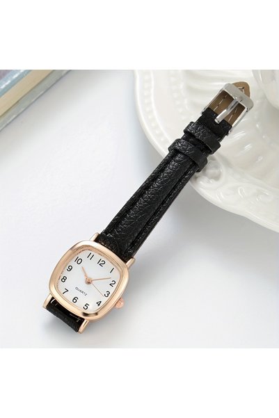 Choice 3 Fashion Small Square Dial Women Quartz Watch Simple Leather Strap La...