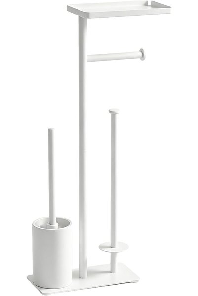 Topsky Toilet Brush and Free Standing Toilet Roll Holder Set Stainless Steel ...