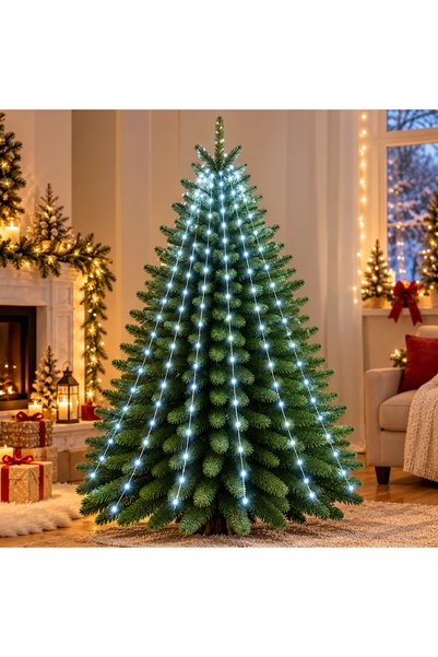 SERSIMO Set de lumini de Crăciun tip inel, 480 LED-uri alb rece, 16 șiruri de...