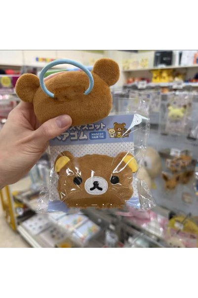 BANDAI C Hot Cute Rilakkuma Hair Ties Cartoon Plush Elastic Hair Bands Girls ...