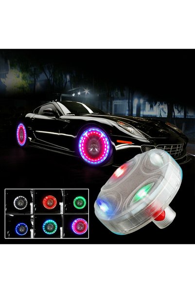 Choice 1pc Wheel Lights Cap 12 LED RGB Car Auto Solar Energy Flash Wheel Tire...