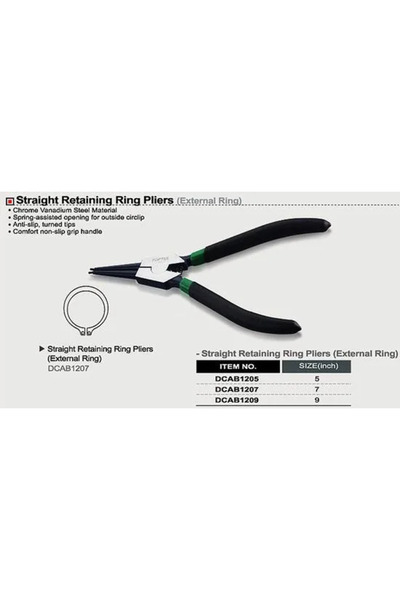 TOPTUL Straight nose pliers with external safety DCAB1207