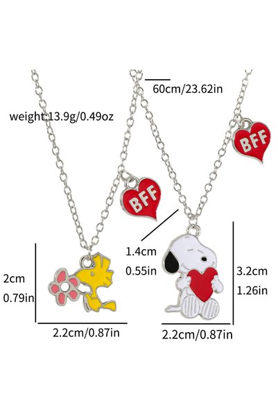 BANDAI XL3587 2pcs Anime Cartoon Snoopy Necklace Creative Cute Pendant Access...