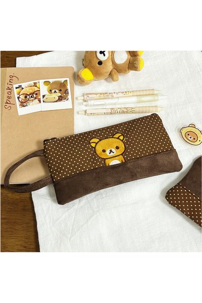 Choice Only pen case A Rilakkuma Oolnnnq Pencil Case Embroidery Polka Dot Lar...