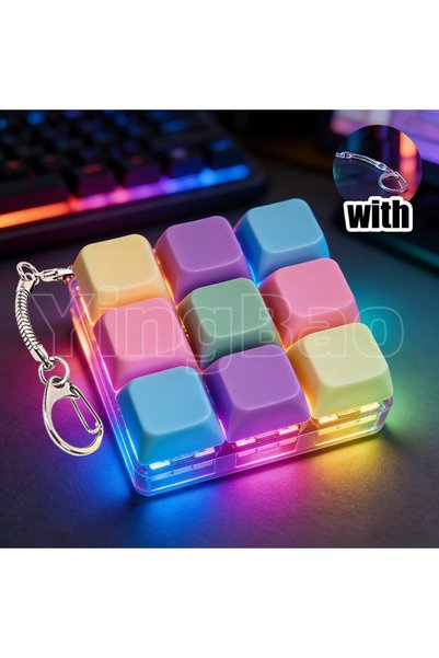 Choice 1pc B-LED 1/2PCS LED Macaron Keyboard Fidget Toys, with LED Light Keyc...