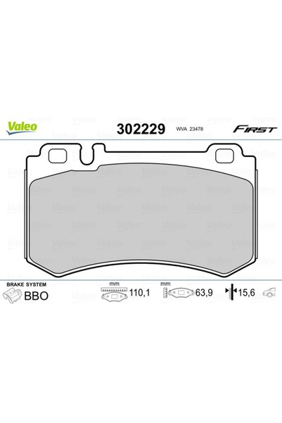 VALEO Set placute frana,frana disc 302229