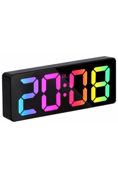 OEM Ceas de birou, afișaj temperatură, alarmă, alimentare USB, LED multicolor