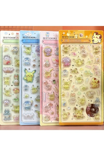 BANDAI مجموعة ملصقات كريستال بيجاكيو منقوشة عشوائية (قطعة واحدة/قطعتين/أربع ق...