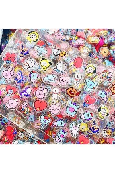 Choice 60 قطعة 2 سم BT21 K-pop، 40 قطعة 2 سم أكريليك كاواي، ملحقات DIY لتزيين...