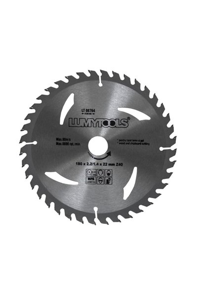 Lumytools Disc circular cu widia, pentru lemn si PAL 180 x 22 mm