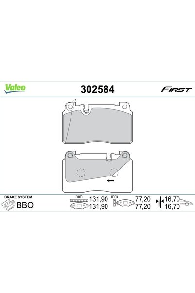 VALEO Комплект накладки, дискова спирачка 302584