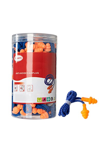 Choice 50 Pair 50 Pair Reusable Silicone Ear Plugs with Cord Individually Wra...