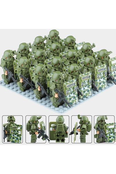 BANDAI 18 pcs-3 Reloadable Ghost SWAT special forces MOC figures, building bl...