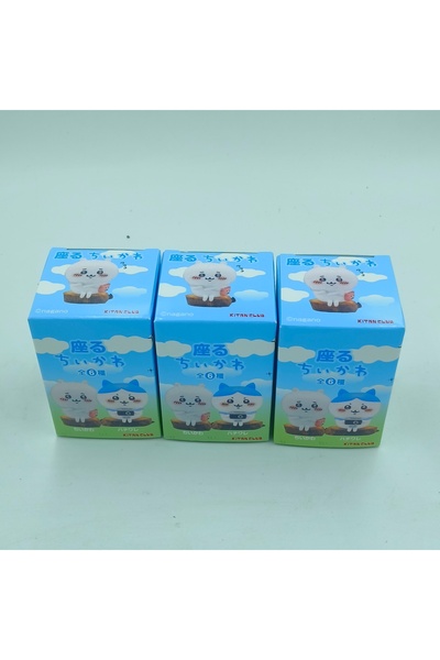 BANDAI 3pcs Sitting on Stump Gashapon Figure Kawaii Hachiware Usagi Kuriman P...