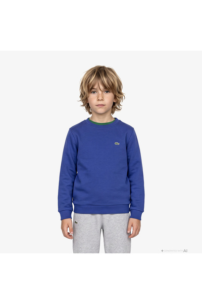 Lacoste Çocuk Bisiklet Yaka Lacivert Sweatshirt