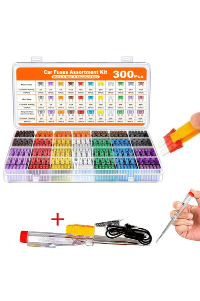 Choice طقم متنوع من 301 قطعة من فيوزات السيارات، 300 قطعة فيوزات صغيرة وعادية...