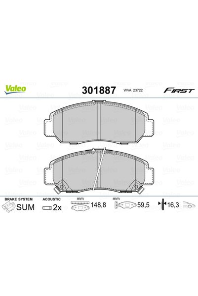 VALEO Set placute frana,frana disc 301887