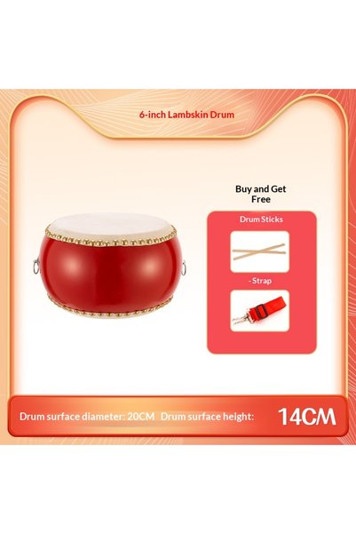 Choice 6inch 1Set Premium Red Hand Drum Easy Grip Percussion Instrument for A...