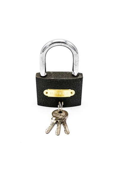 Lumytools Lacăt finisat gri metal 3 chei incluse, 63 mm