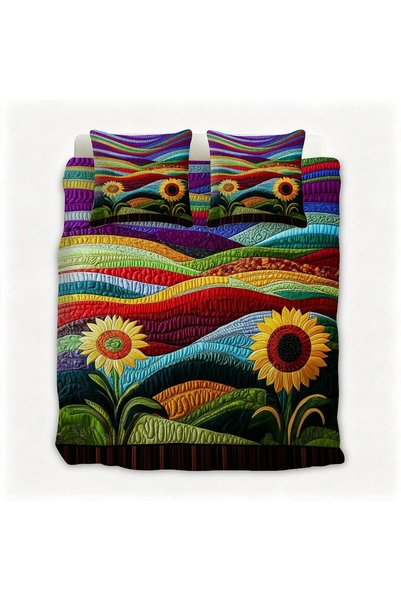 Generic Comfortable Year-Round Flannel Bedding Set, 3 Pieces Printed Duvet Co...