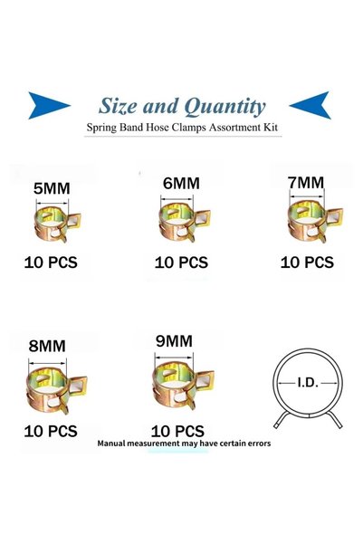 Choice MixSpringClip-50pcs 50 PCS Fastener Spring Band Clips Fuel Water Line ...