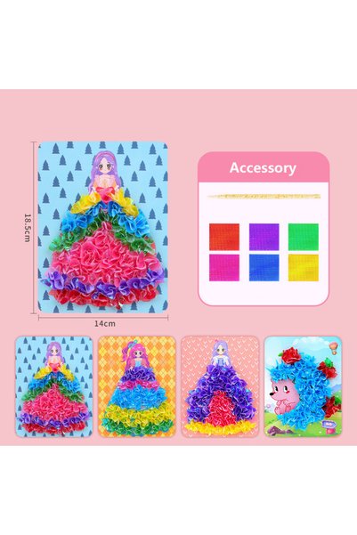 Choice A Funny Poke Puncture Painting Fabric Art Frenzy for Kids Girls Cartoo...