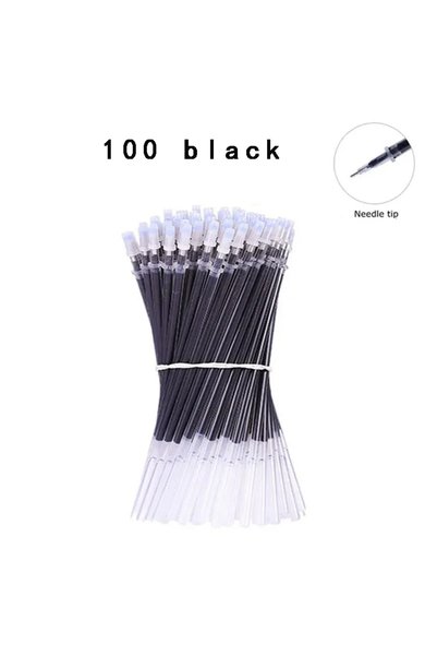Choice 100 black 90/100Pcs 0.5mm Full Needle Tube Gel Pen Refill Universal Bl...