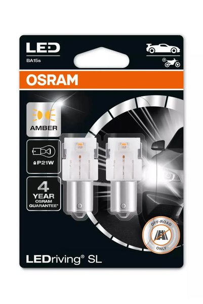 Osram Bec LEDriving SL P21W Galben |   12V - BA15s - Set 2 buc (Off-Road) 750...