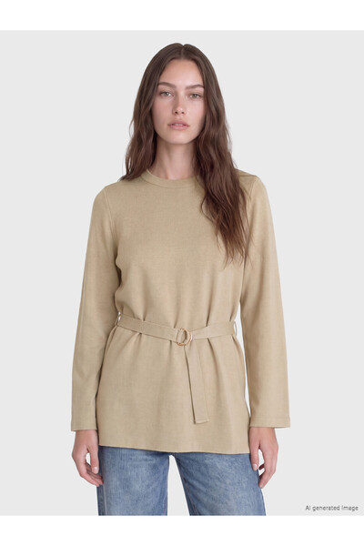 LC Waikiki Quality Pieces from Çelebi Store Zero Roba Collar Belted Women's T...