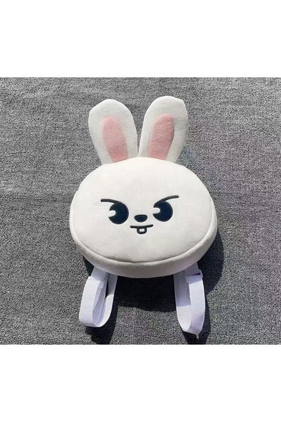 Choice white rabbit Cute Cartoon Animal Face Plush Backpack, Fluffy Lightweig...