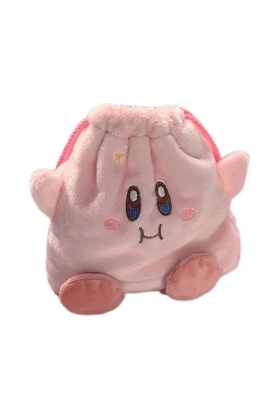 BANDAI 1pcs Cute Kriby Anime Bag Portable Pink Star Coin Purse Drawstring Bag...